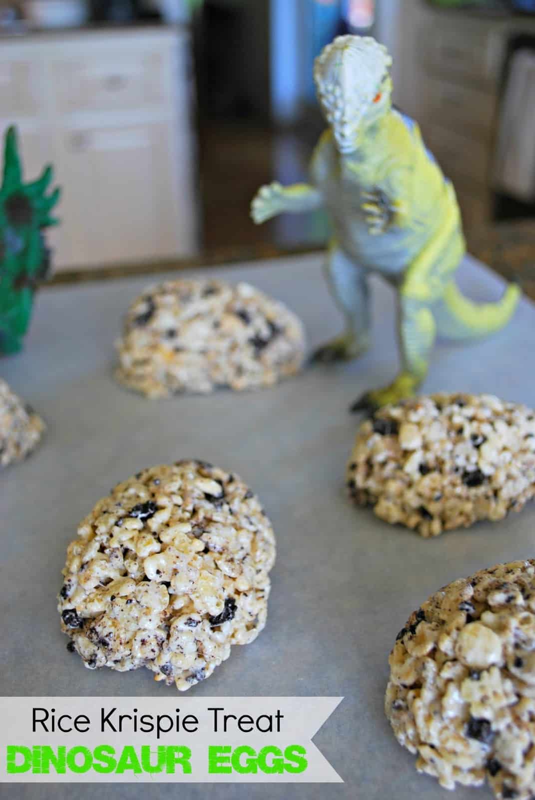 Dinosaur Egg Rice Krispie Treats - These are a fun addition to a dinosaur study or for any day.