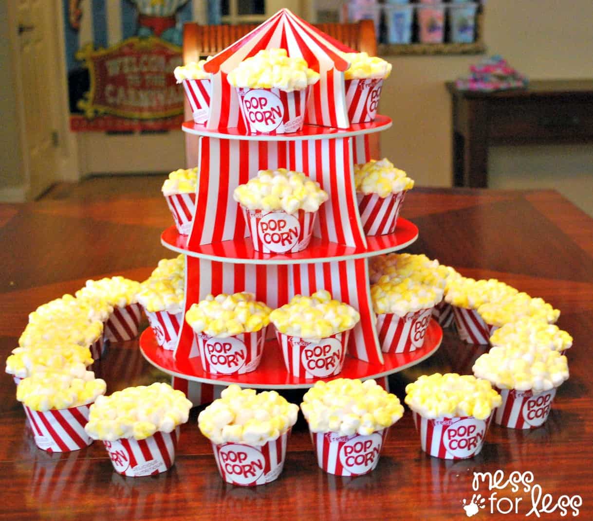 popcorn birthday cupcakes