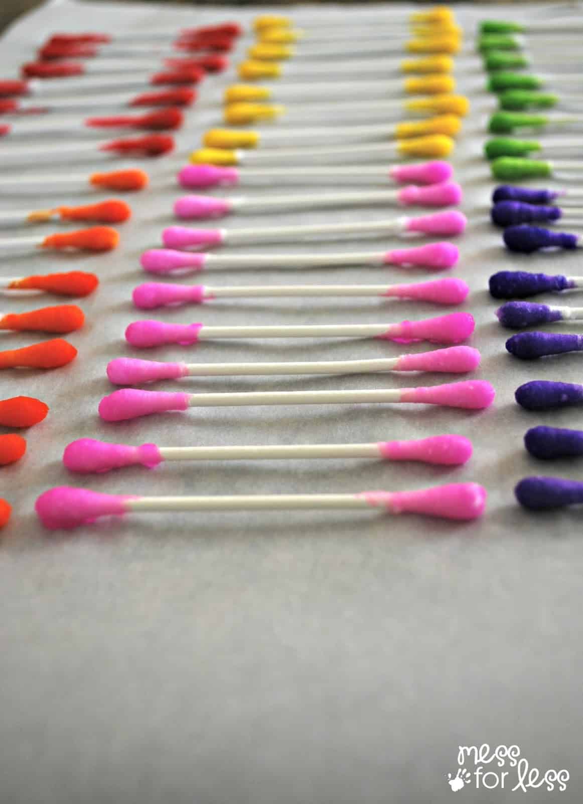 How to Dye Q-Tips for Play and Learning - These are so simple to make and you can use them in countless learning and play activities.