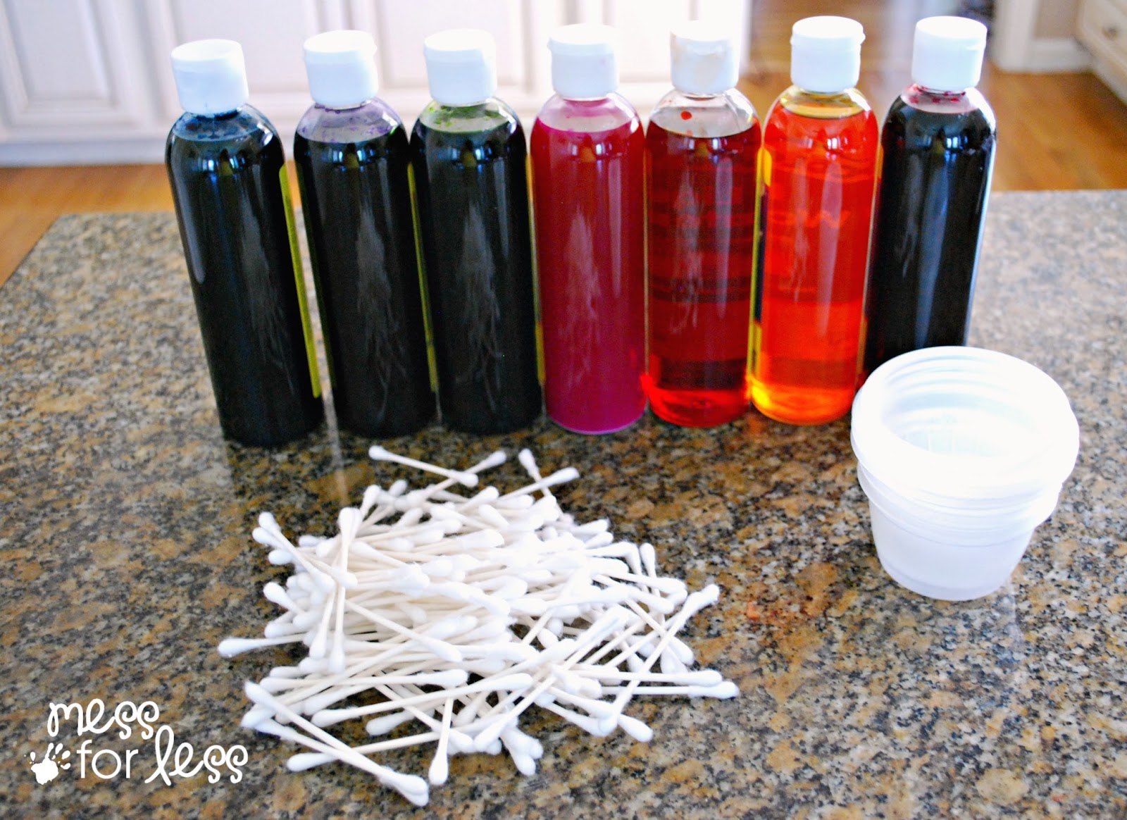 How To Dye Q Tips For Play And Learning Mess For Less