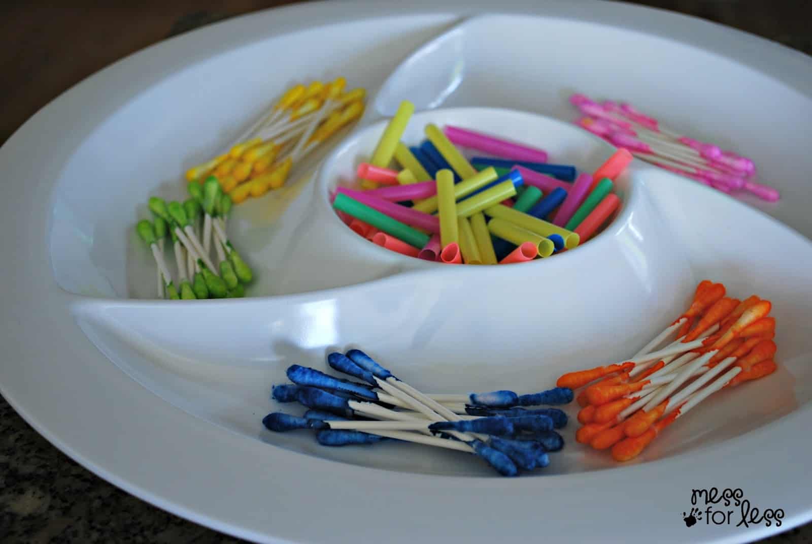 q-tips in a  tray