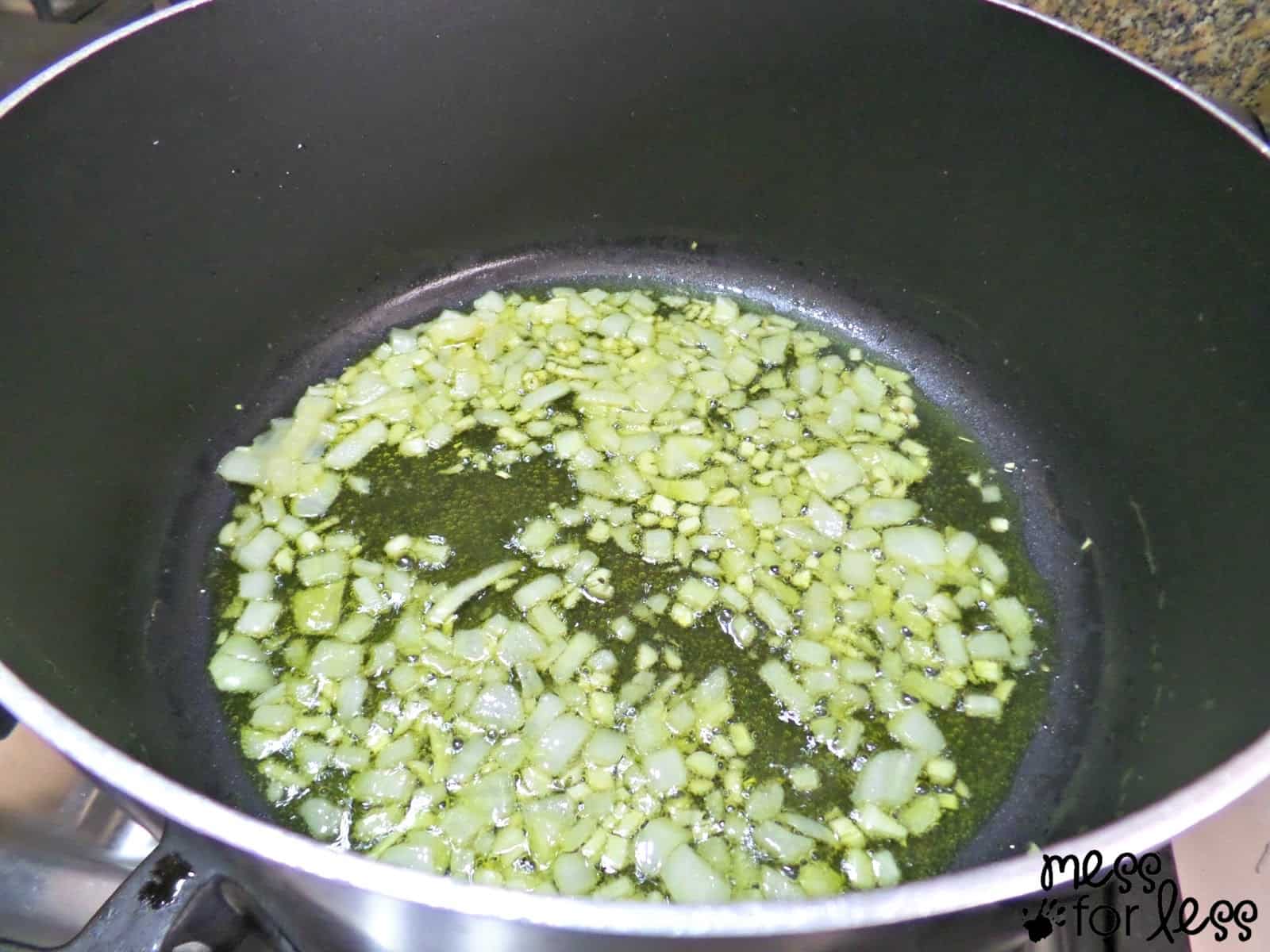 garlic sautéing in oil
