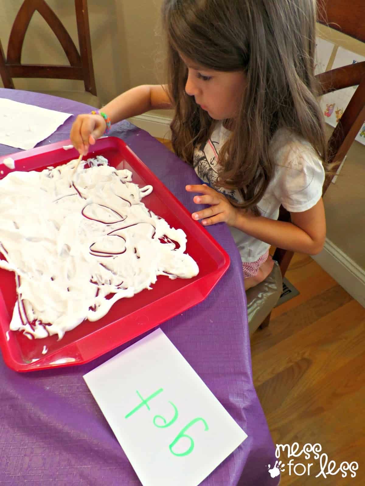 Fine Motor Skills - Handwriting Practice with Shaving Cream | Mess for Less