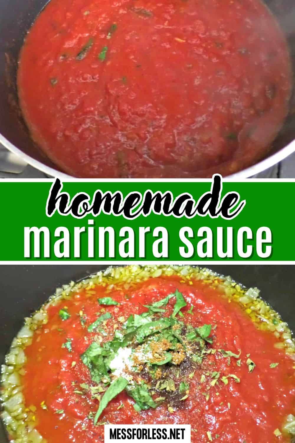 homemade marinara sauce recipe pin