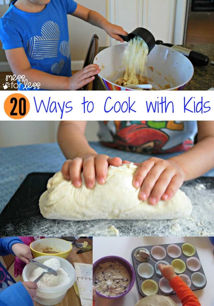 20 Ways to Cook With Kids - These kid friendly recipes will get even the pickiest eater cooking and tasting. Cooking with children is a great way to bond and create lasting memories!