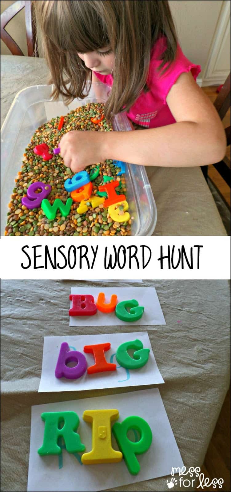 Word Games - this Sensory Word Hunt combines a sensory experience with learning!