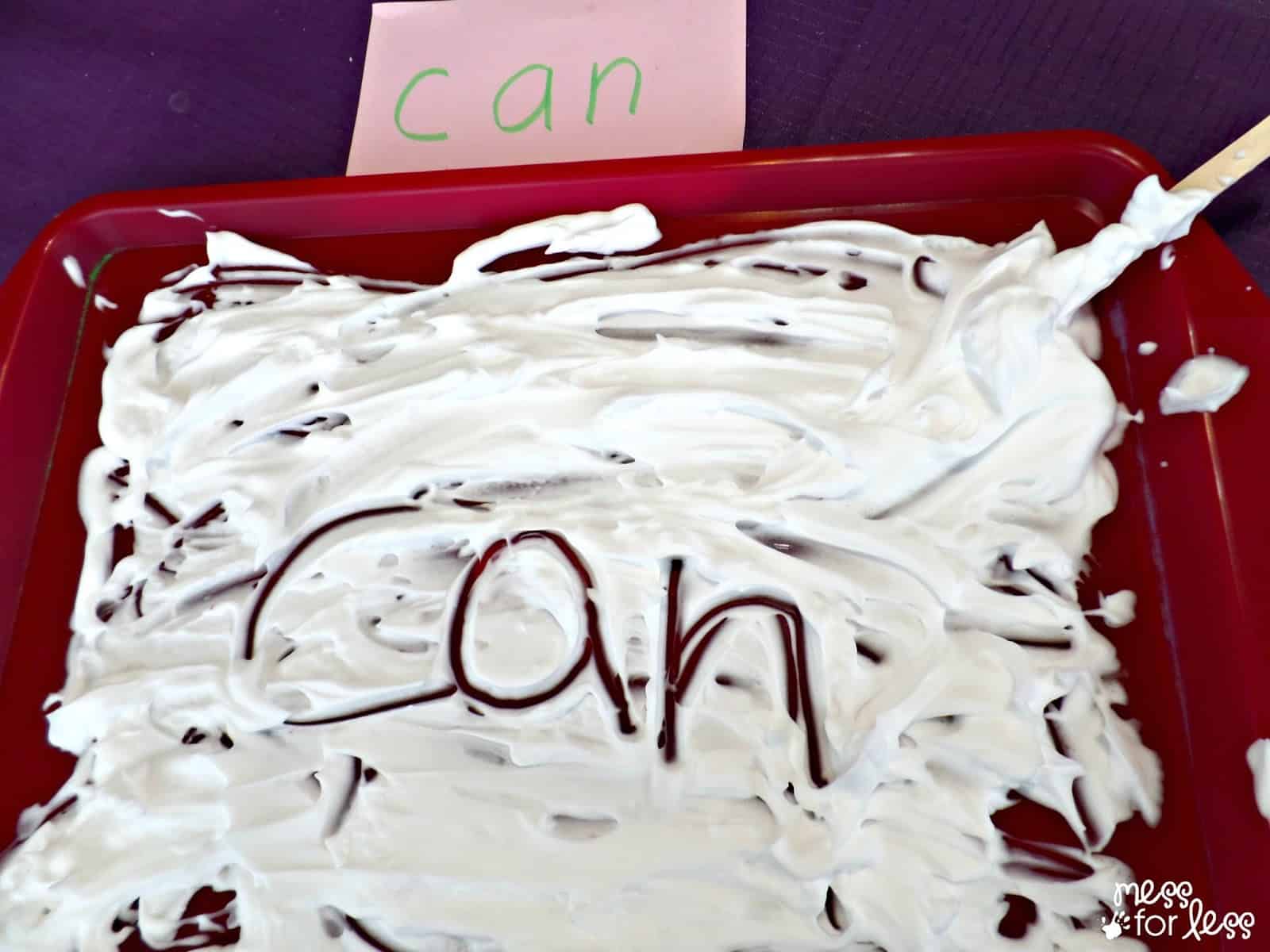 Handwriting Practice with Shaving Cream