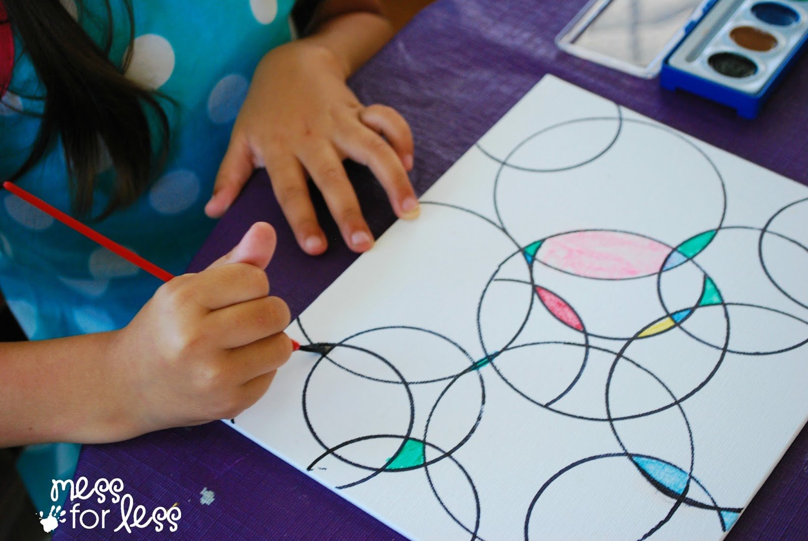 Watercolor Circle Art - Mess For Less