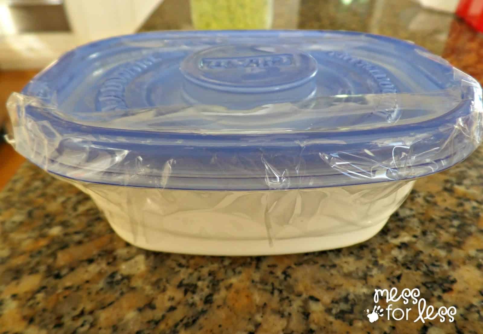 container wrapped in plastic