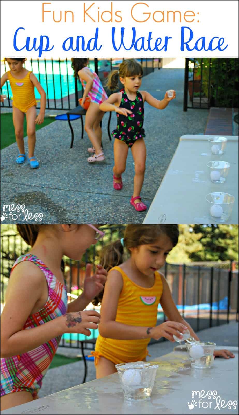 Fun Kids Game - Cup and Water Race - Mess for Less