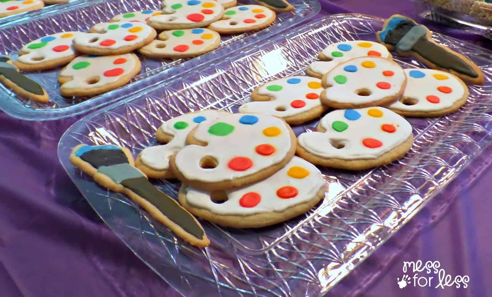 paint palette cookies for an art party