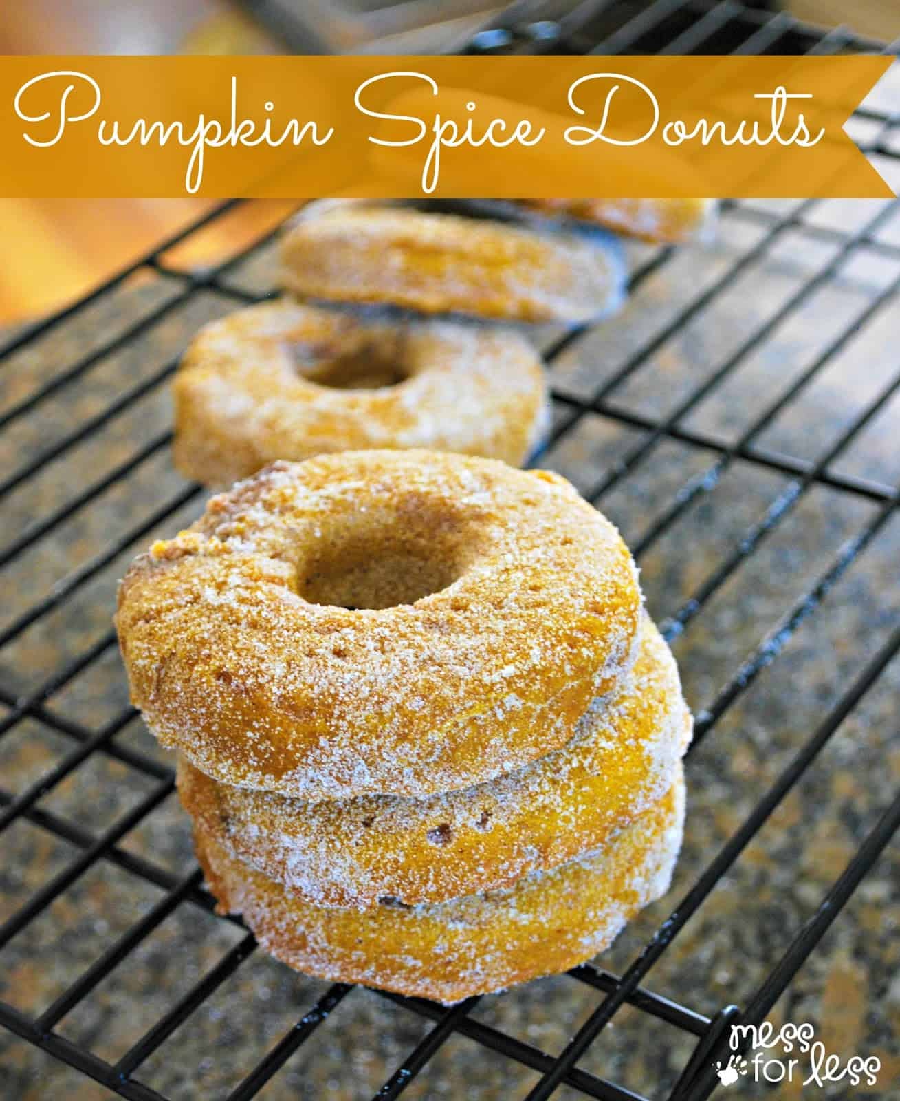 Pumpkin Donut Recipe - The perfect Fall treat! The baked donuts are healthier than fried and have a delicious pumpkin flavor!