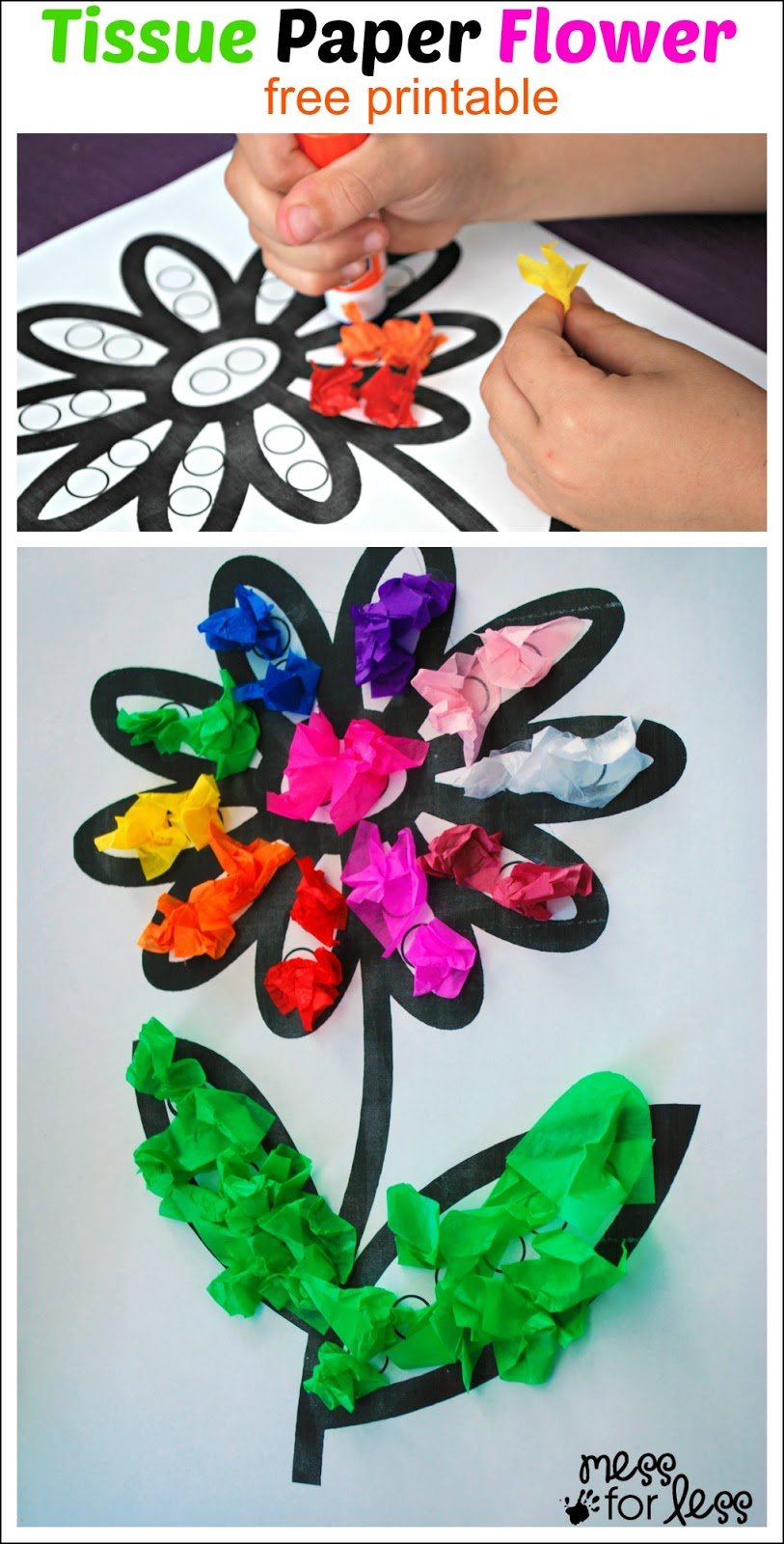 Tissue Paper Flower Art Project, Woo! Jr. Kids Activities : Children's  Publishing