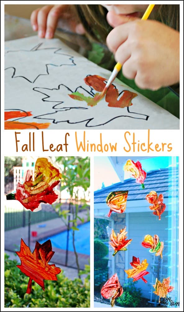 Contact Paper Window Stickers - Fall Leaves. These are so fun to create and look like beautiful sun catchers hanging in your window.