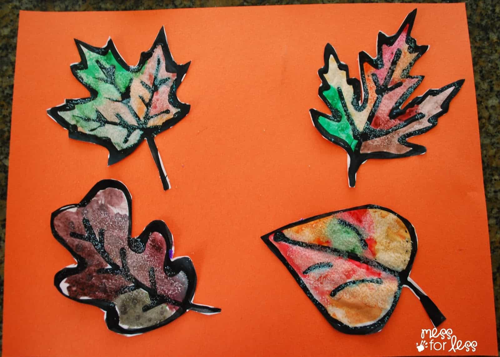 cut out leaf art on construction paper.