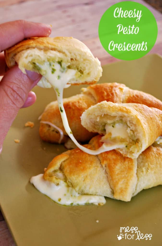 Have you ever made any crescent roll recipes? These cheesy pesto crescent roll recipe makes a great snack or appetizer!