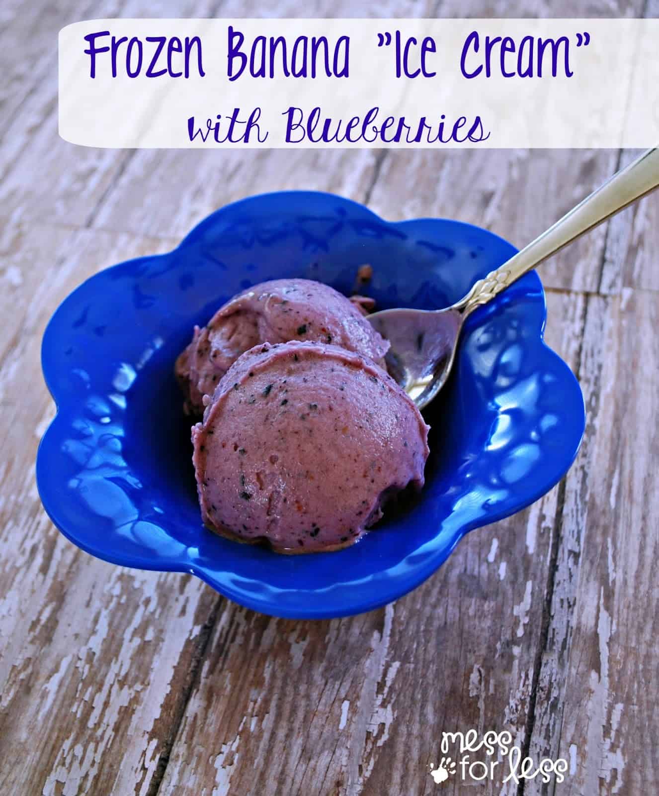 Frozen Banana Ice Cream with Blueberries - An easy kitchen hack to make use of those ripe bananas and create a sweet treat at the same time. #AD #TheHacksOfLife