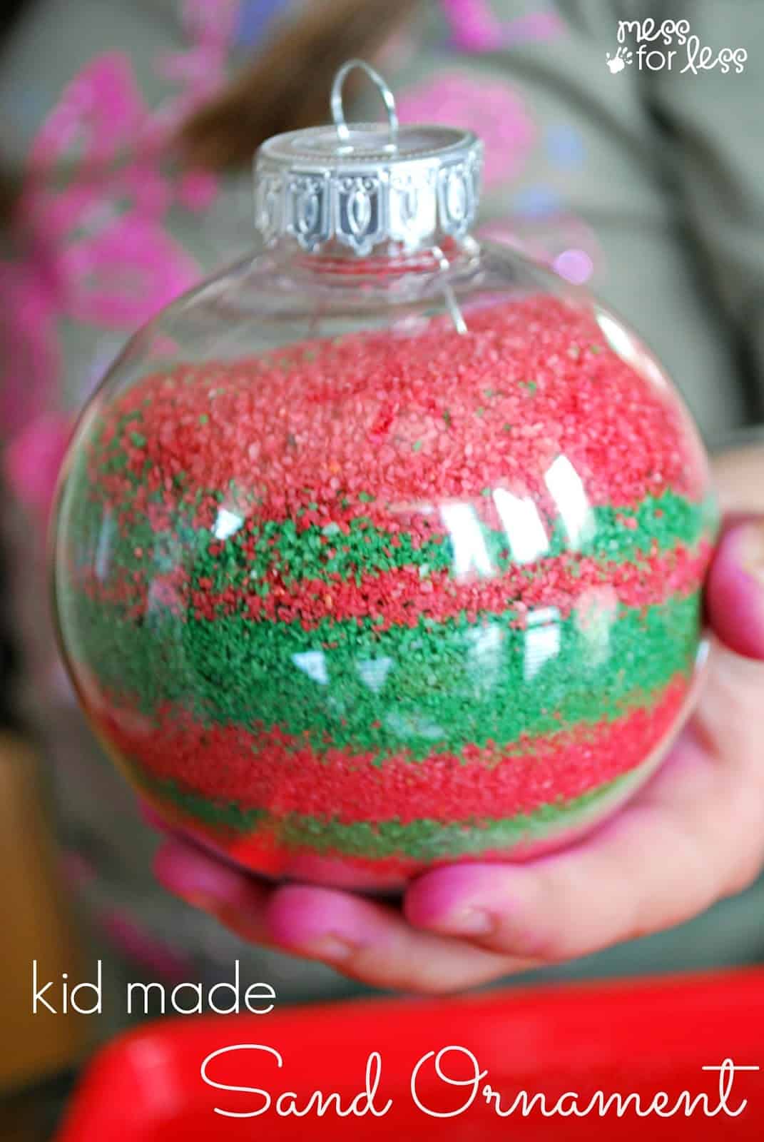 Kids Homemade Christmas Ornaments - Create memories this holiday season with these eye catching sand ornaments. 