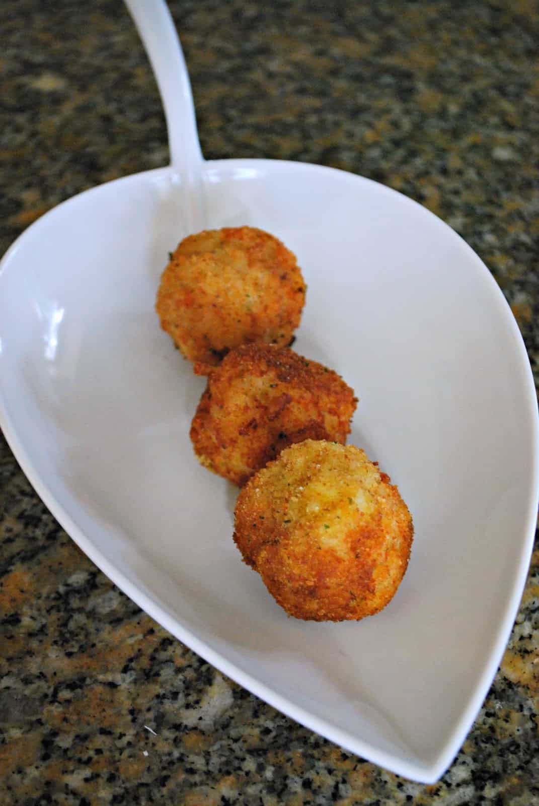 arancini balls on a platter