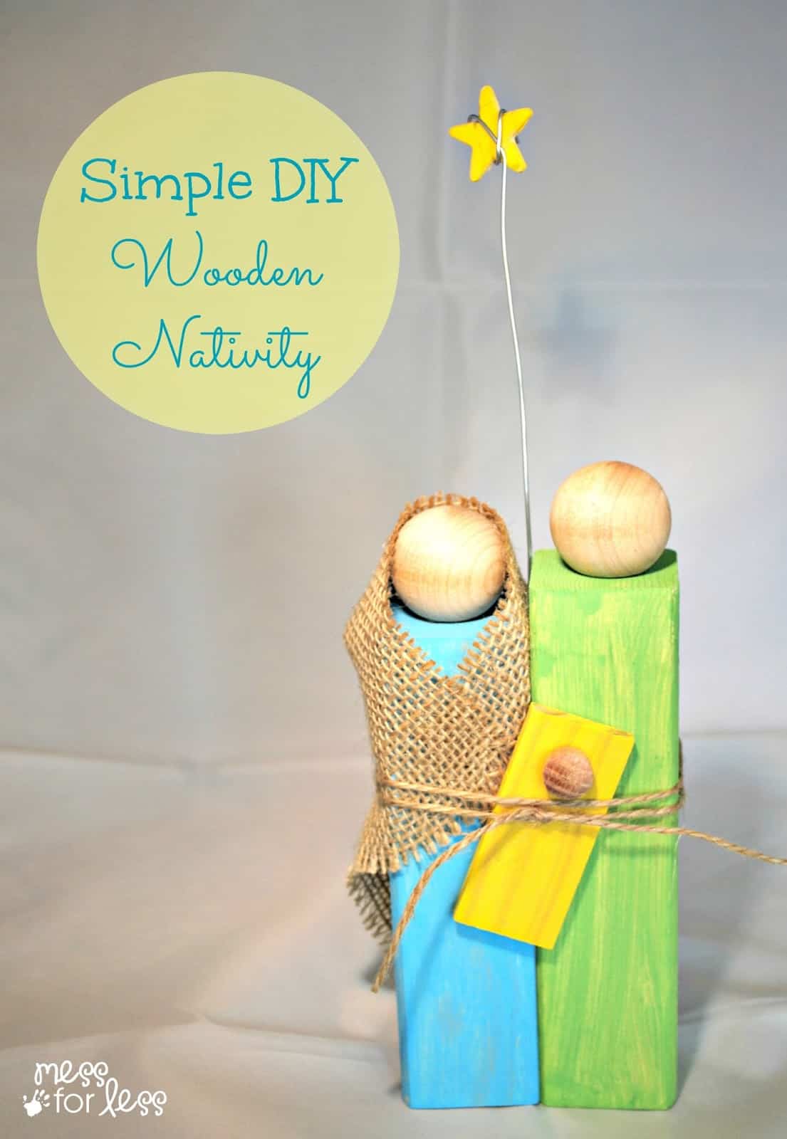 Homemade Christmas Gifts - Wooden Nativity Craft - Mess for Less