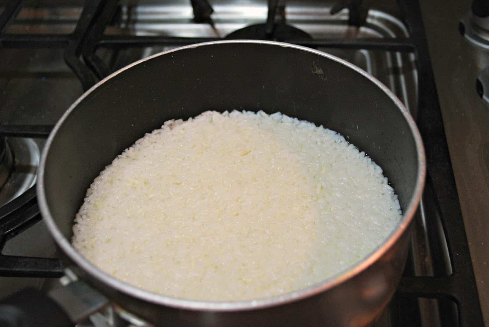 rice in a pot