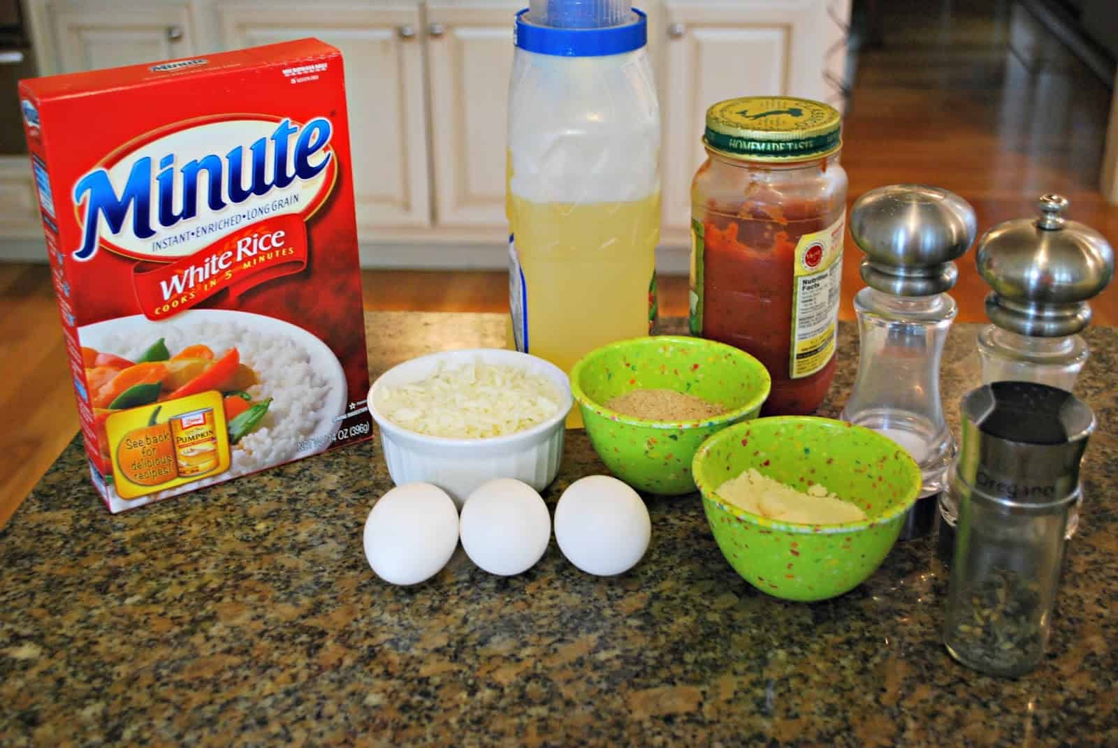 Ingredients to make arancini balls