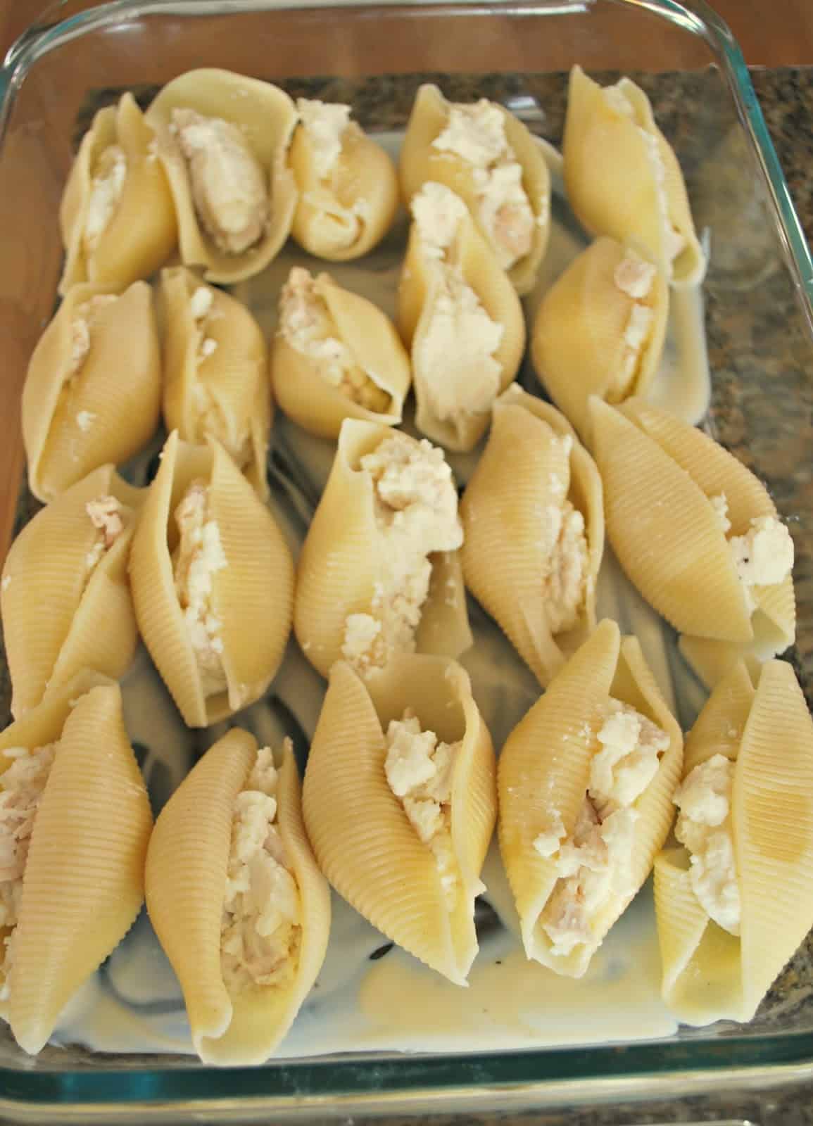chicken alfredo stuffed shells