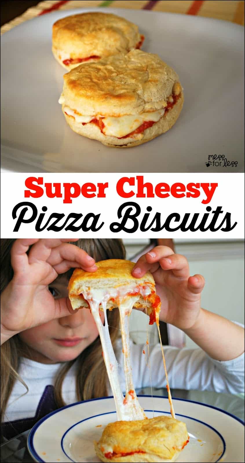 Everything you enjoy about pizza can now be found in biscuit form, The gooey cheese is surrounded with flaky biscuit crust. These pizza biscuits are perfect for hungry kids.