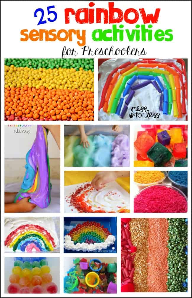 25 Rainbow Sensory Activities for Preschoolers - So many fun, hands on way to explore the rainbow!