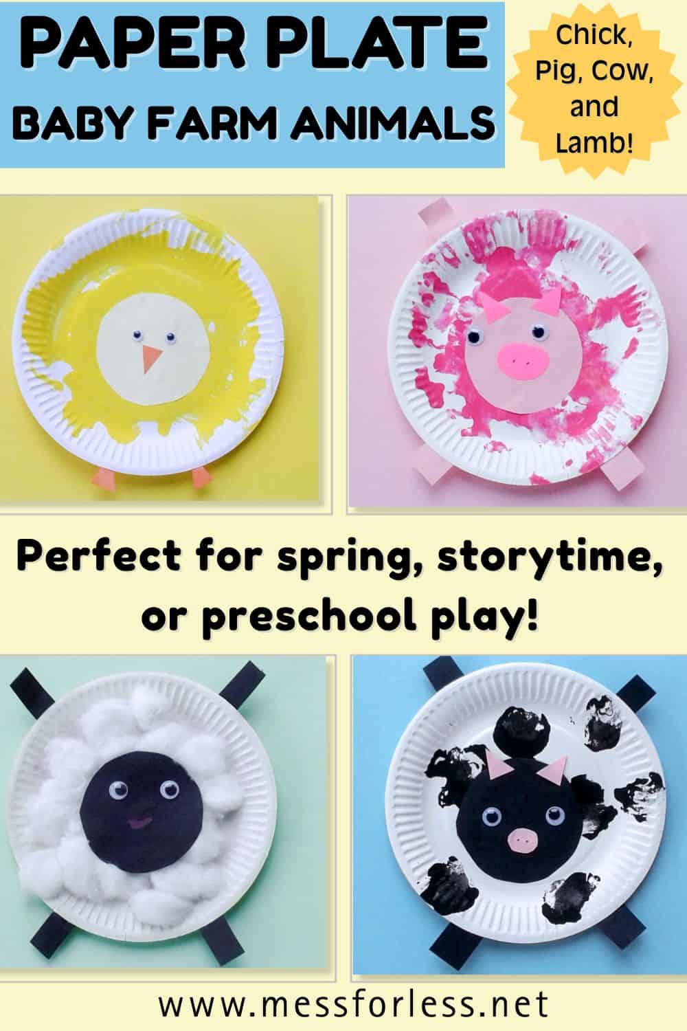 Paper Plate Baby Farm Animals pin