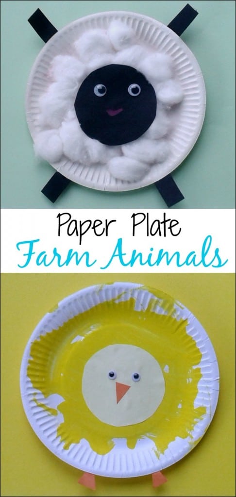 Crafts for Toddlers - Paper Plate Baby Farm Animals: what a fun Spring craft for little ones from Multicraftingmummy on Mess for Less.