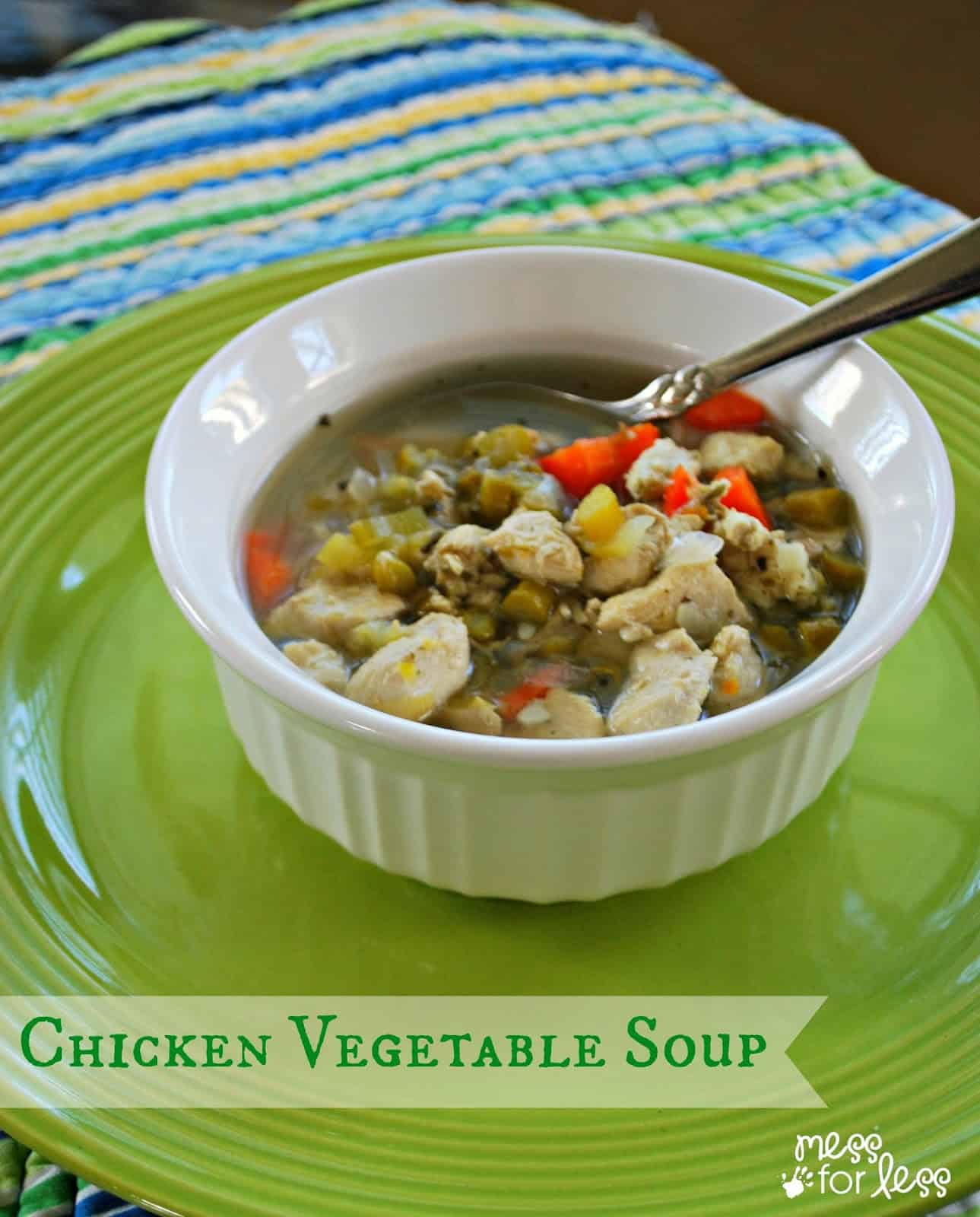 Chicken Vegetable Soup - this filling, low carb soup is great if you are watching your weight.