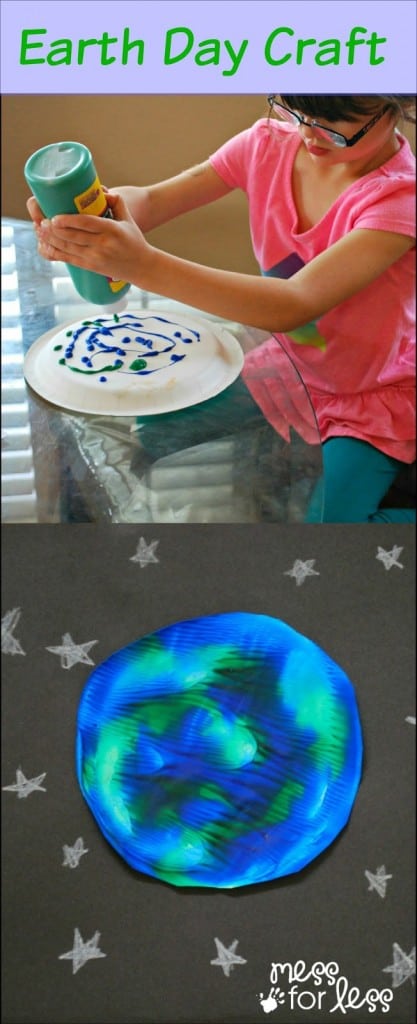 Earth Day Activity - using paint and a plate, kids create beautiful one of a kind earth prints.