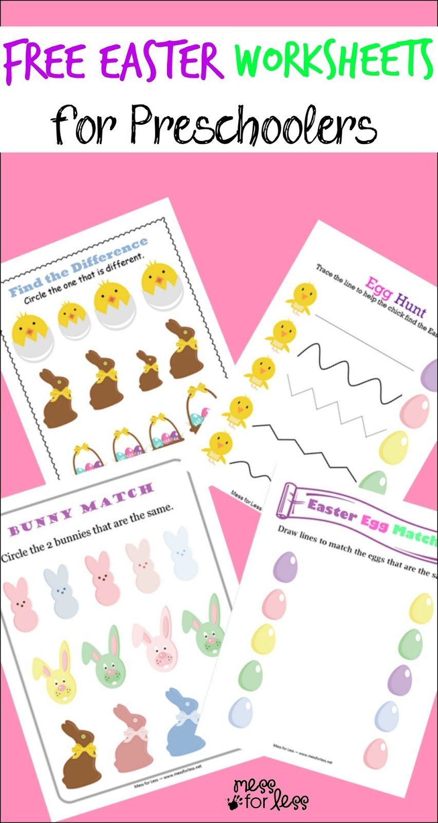 Easter English Preschool Worksheets