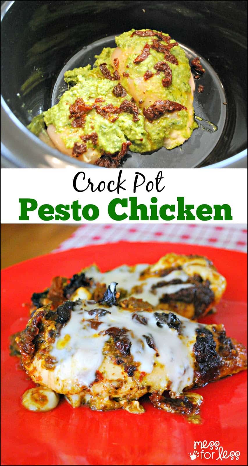 Easy Crock Pot Recipes - Chicken with Pesto and Sun Dried Tomatoes