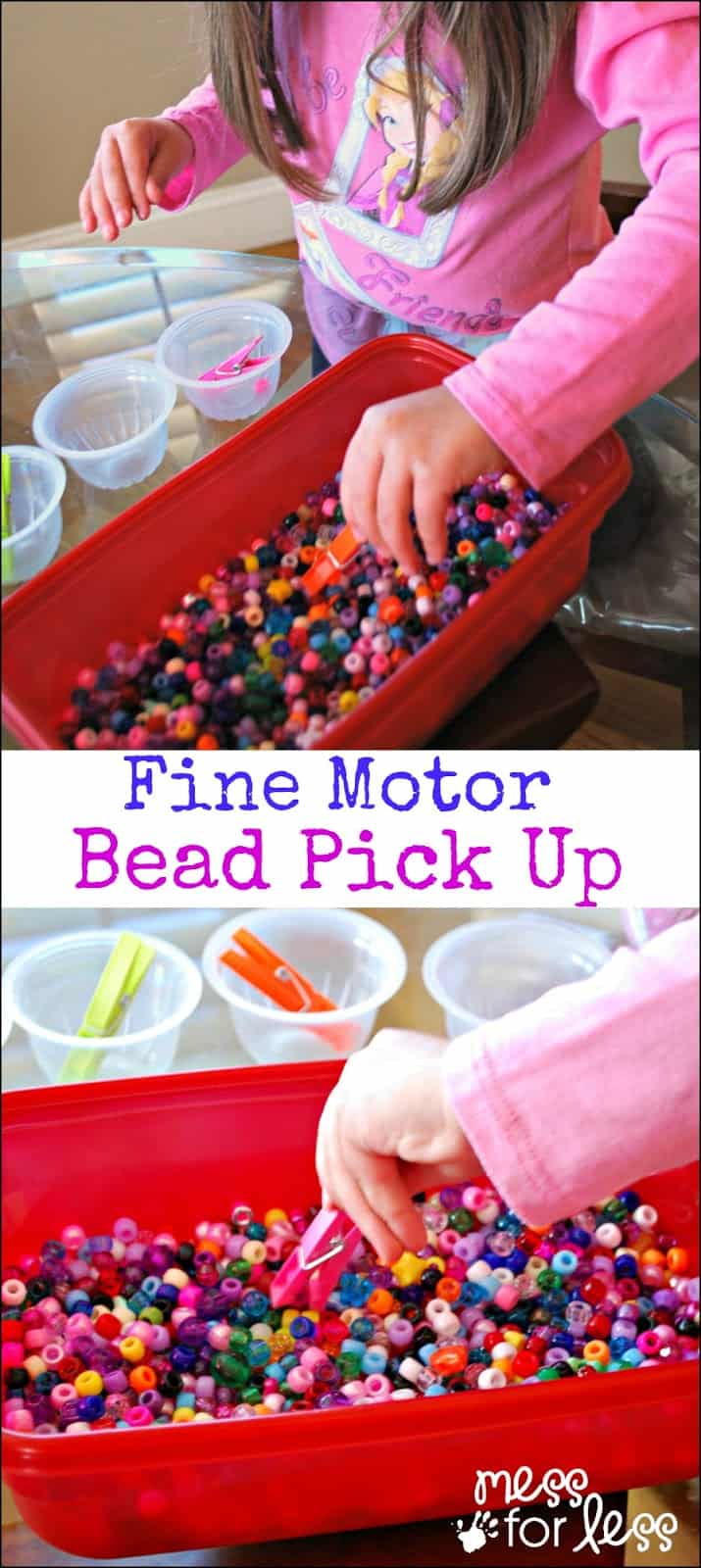 Fine Motor Skills Activity with Beads - a game that takes just a few minutes to set up and lets kids practice their fine motor skills.