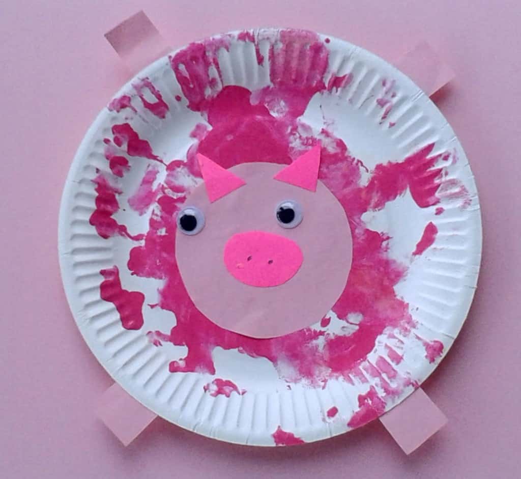 paper plate pig