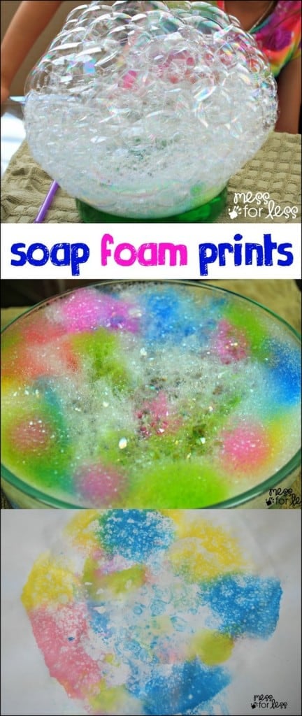 Soap Foam Prints - This is such a fun way for kids to make art!