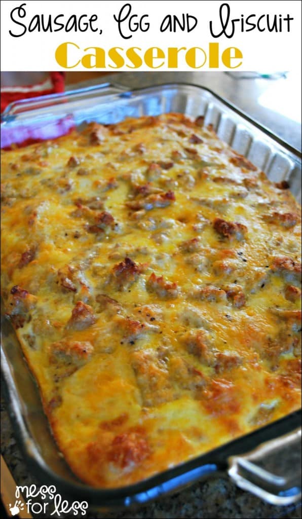 The Best Sausage Egg And Biscuit Breakfast Casserole Mess For Less