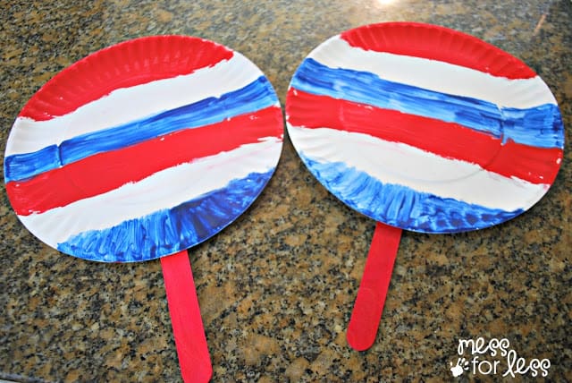 painted paper plates with popsicle sticks