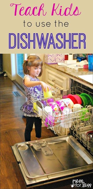 Teach Kids to Use the Dishwasher - these tips will get your kids helping out around the house! 