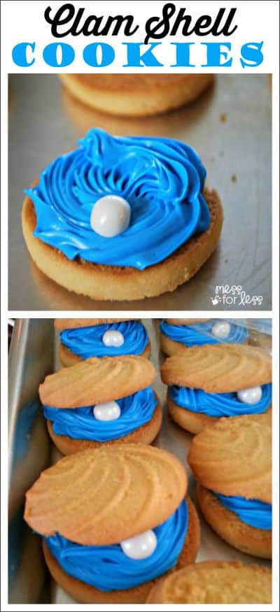 Having a mermaid party or an ocean themed party? Try these Clam Shell Cookies. You guests will be amazed. This cookie recipe is easy to make and will have your guests impressed!