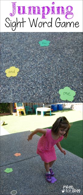 Jumping Sight Word Game - a fun way for kids to learn while moving. 
