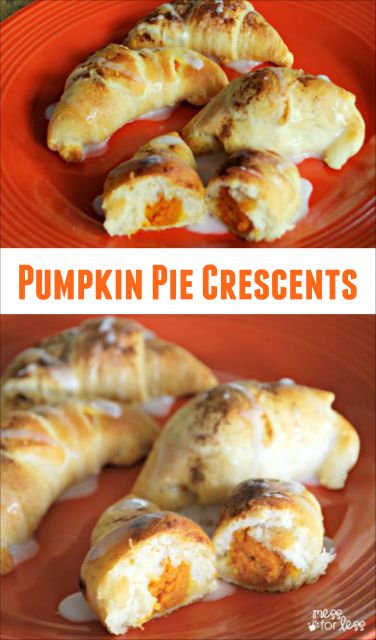 This Pumpkin Pie Crescent Roll recipe is great when you want a taste of pumpkin pie but don't want to spend the time to bake an entire pie. Quick and easy dessert recipe.