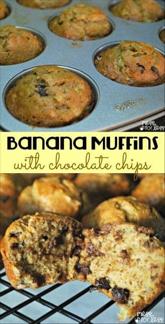 Have some ripe bananas? Don't get rid of them. Use them to make these amazing Banana Muffins with Chocolate Chips. Yum! 