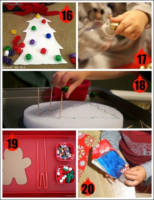 Pom Pom Christmas Tree - Fine Motor Activity for Kids - Taming