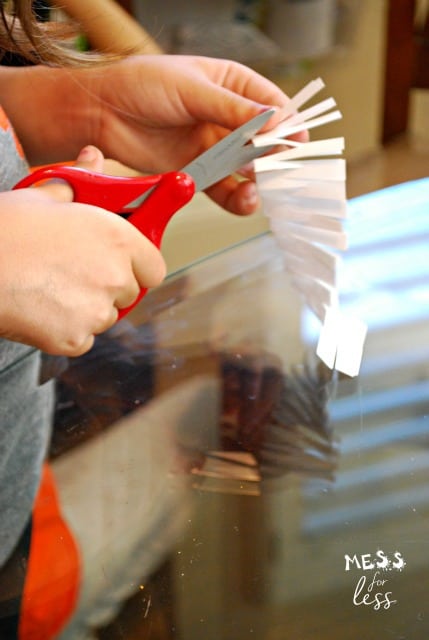 cutting an index card chain