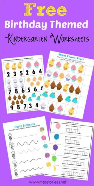 I love free kindergarten worksheets and these are fun because they are birthday themed. My daughter had so much fun learning with these!