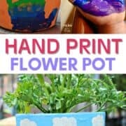 Rainbow Hand Print Flower Pot Pin