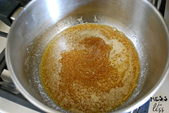 melted butter and honey in bowl